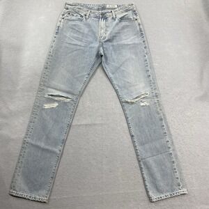 AG Adriano Goldschmied Jeans Mens 32 Blue The Everett Slim Straight Distressed